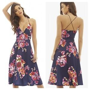 AX Paris floral fit and flare dress UK 12 size USA 8